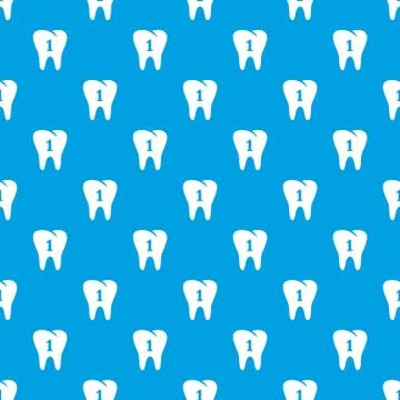 First tooth pattern vector seamless blue Stock Illustration