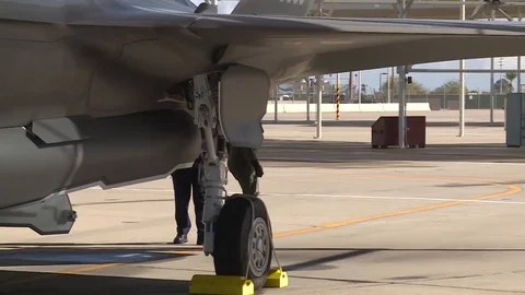 First training sortie in a Royal Norwegian Air Force F-35 at Luke AFB - 2015 Stock Footage 92921632