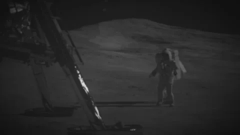 First Two human to set foot on the Moon Have Fun Stock Footage 289779658
