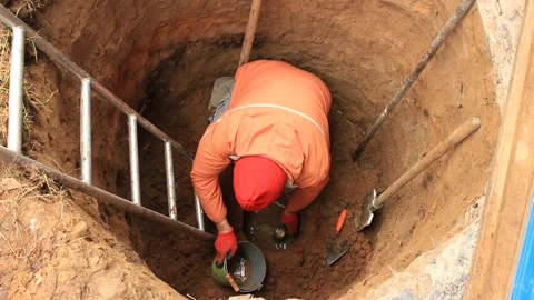 First water at the bottom of the well Stock Footage 165840359