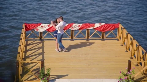 First wedding dance of the bride and groom Stock Footage 73890454