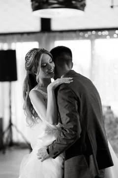 The first wedding dance of the bride and groom Stock Photos