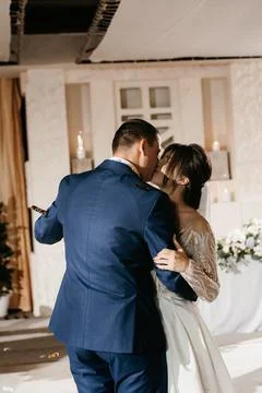 The first wedding dance of the bride and groom Stock Photos
