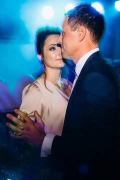 The first wedding dance of the bride and groom Stock Photos