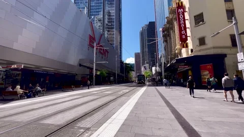 The first weekend of Sydney CBD after the second lockdown in NSW, Australia Stock Footage 163717325