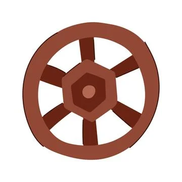 First wheel ancient cartoon vector illustration Stock Illustration