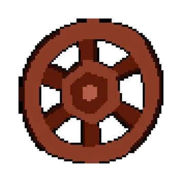 First wheel ancient pixel art vector illustration Stock Illustration