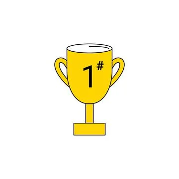 First Winner cup icon colored symbol. Premium quality isolated championship Stock Illustration