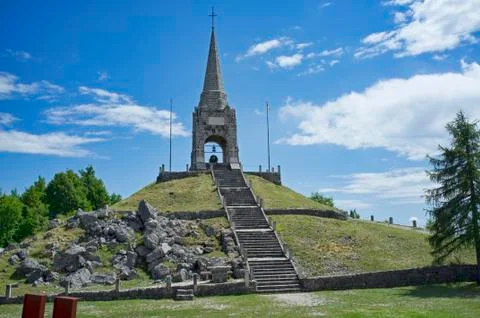 First World War memorial of Mount Cimone Stock Photos