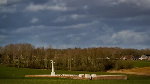 First World War timelapse: british war cemetery Stock Footage 89804370