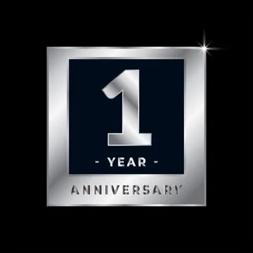 First Year Anniversary Celebration Vector Stock Illustration
