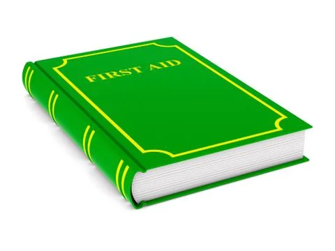 Firstaid book on white background. Isolated 3D illustration Stock Illustration