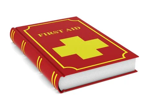Firstaid book on white background. Isolated 3D illustration 스톡 일러스트