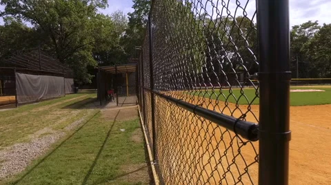 Firstbase Side of Youth Baseball Field Before a Game Stock Footage