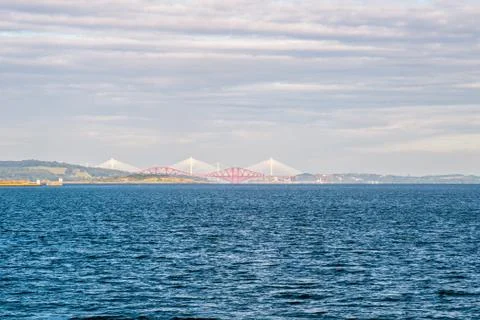 Firth of Forth with Forth bridges as seen from Leith/Edinburgh, Scotland (For Stock Photos