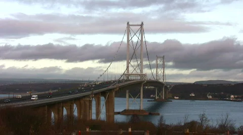 Firth of Forth Road Bridge, Scotland Video stock 312277