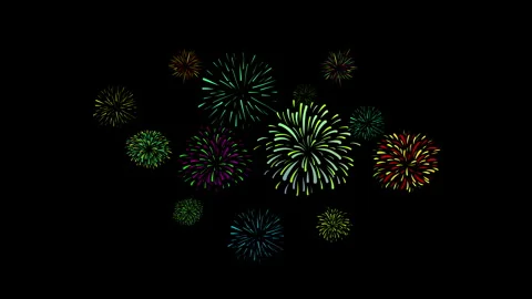 FIRWORKS ISOLATED Stock Footage 256799532
