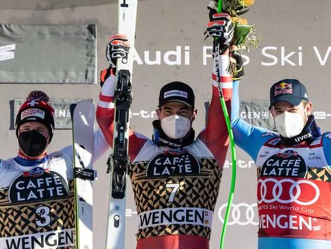 FIS Alpine Skiing World Cup in Wengen, Switzerland - 15 Jan 2022 Stock Photos