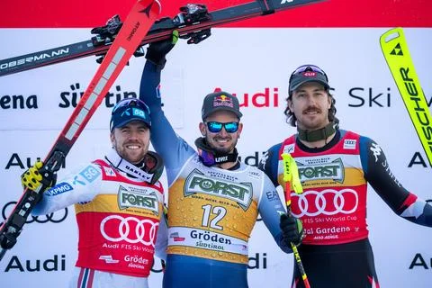 FIS Alpine Skiing World Cup in Val Gardena, Italy - 16 Dec 2023 Stock Photos