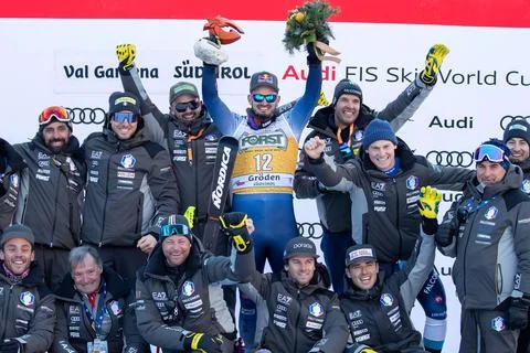 FIS Alpine Skiing World Cup in Val Gardena, Italy - 16 Dec 2023 Stock Photos
