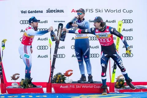 FIS Alpine Skiing World Cup in Val Gardena, Italy - 16 Dec 2023 Stock Photos