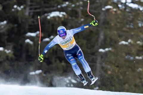 FIS Alpine Skiing World Cup in Val Gardena, Italy - 16 Dec 2023 Stock Photos