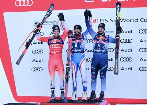 FIS Alpine Skiing World Cup in Kitzbuehel, Austria - 20 Jan 2024 Stock Photos