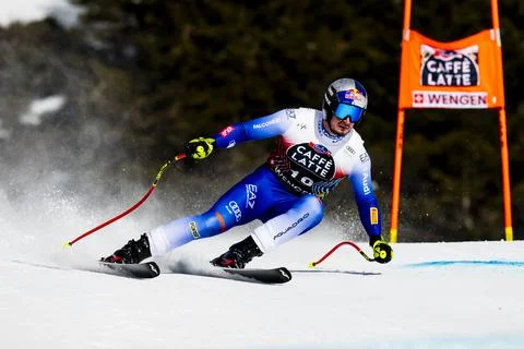 FIS Alpine Skiing World Cup in Wengen, Switzerland - 15 Jan 2025 Stock Photos