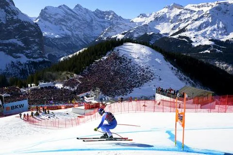 FIS Alpine Skiing World Cup in Wengen, Switzerland - 18 Jan 2025 Stock Photos