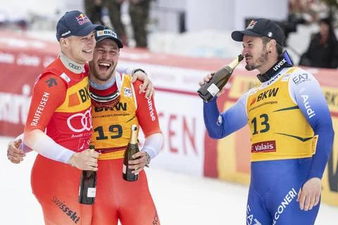 FIS Alpine Skiing World Cup in Crans Montana, Switzerland - 23 Feb 2025 Foto stock
