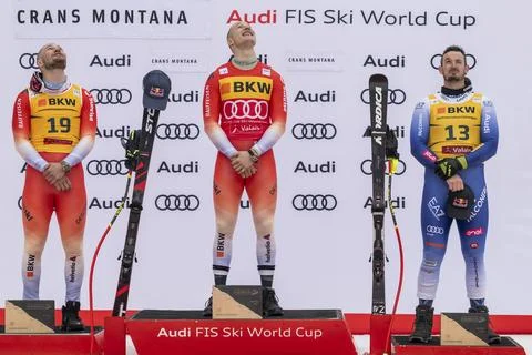 FIS Alpine Skiing World Cup in Crans Montana, Switzerland - 23 Feb 2025 Foto stock
