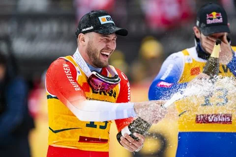 FIS Alpine Skiing World Cup in Crans Montana, Switzerland - 23 Feb 2025 Foto stock