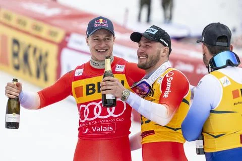 FIS Alpine Skiing World Cup in Crans Montana, Switzerland - 23 Feb 2025 Foto stock
