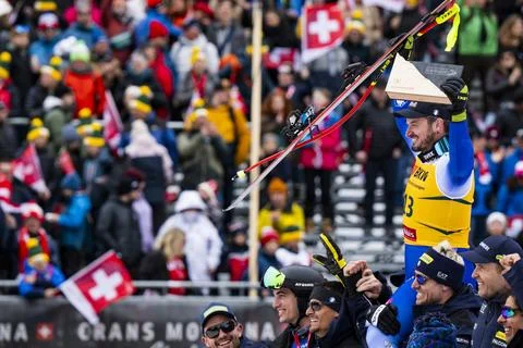 FIS Alpine Skiing World Cup in Crans Montana, Switzerland - 23 Feb 2025 Foto stock