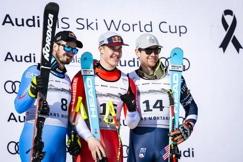 FIS Alpine Skiing World Cup in Crans Montana, Switzerland - 01 Feb 2026 Stock Photos