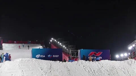 FIS Freestyle Ski World Cup Final 2015/16 in Moscow, Russia Stock Footage 64766175