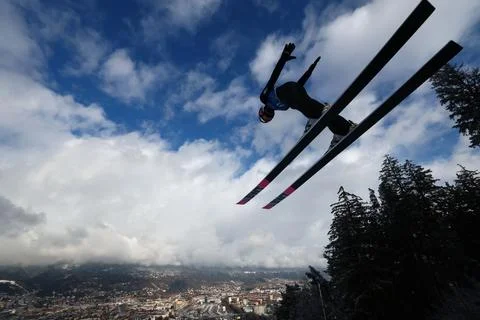 FIS Ski Jumping World Cup - Four Hills Tournament, Innsbruck, Austria - 03 Jan 2 Stock Photos