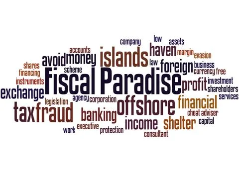 Fiscal Paradise, word cloud concept イラスト素材