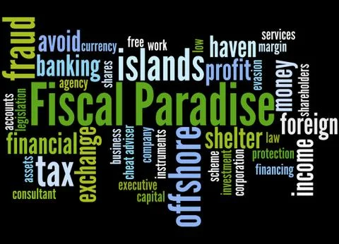 Fiscal Paradise, word cloud concept イラスト素材