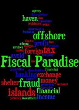 Fiscal Paradise, word cloud concept イラスト素材