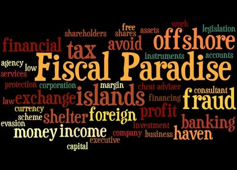 Fiscal Paradise, word cloud concept イラスト素材
