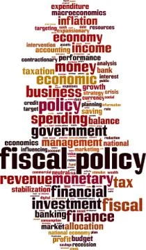 Fiscal policy word cloud Stock Illustration