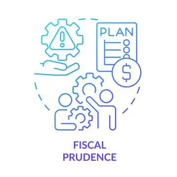 Fiscal prudence blue gradient concept icon Illustrazione stock