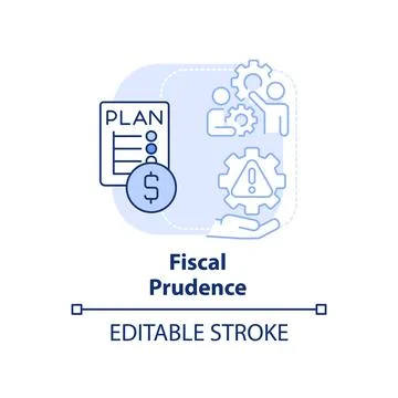Fiscal prudence light blue concept icon Illustrazione stock