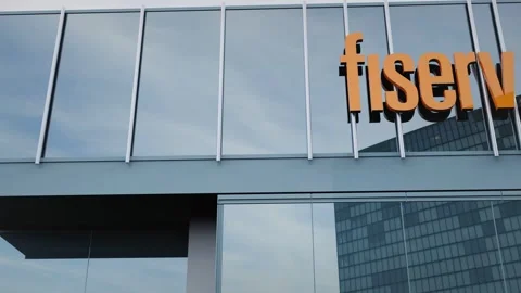 Fiserv Office facade featuring logo and stock options editorial Stock Footage 289749296