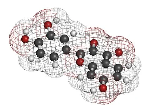 Fisetin plant polyphenol molecule. 3D rendering. Stock Illustration