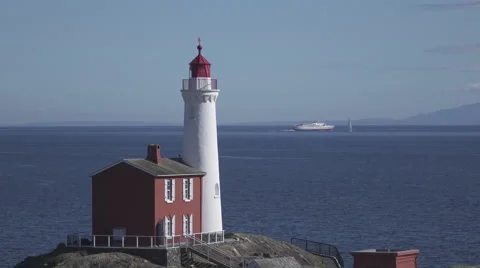 Fisgard Lighthouse and Ship in Canada Video stock 58716880