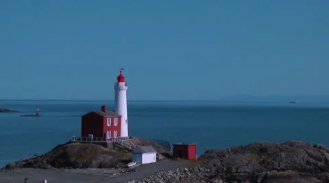 Fisgard Lighthouse and Strait of Juan de Fuca Video stock 7742955