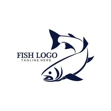 Fish abstract icon design logo template,Creative vector symbol of fishing clu Stock Illustration
