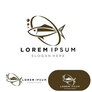 Fish abstract icon design logo template,Creative vector symbol of fishing c.. Stock Illustration